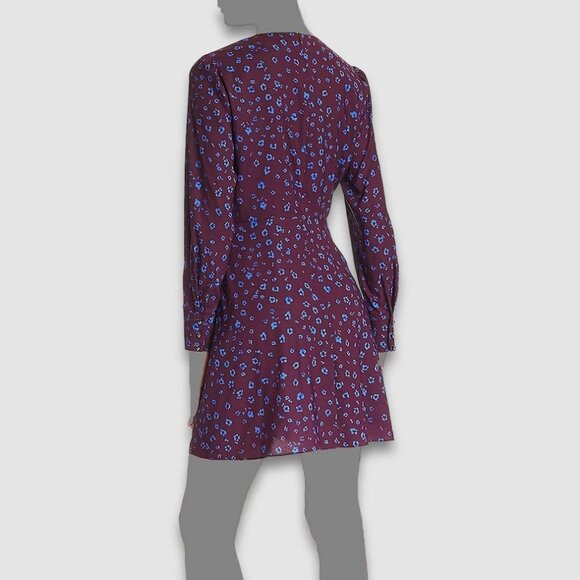 NWT Parker Womens Size 0 Leopard Print Ruched V-Neck A-Line Cocktail Dress NEW - Picture 6 of 6